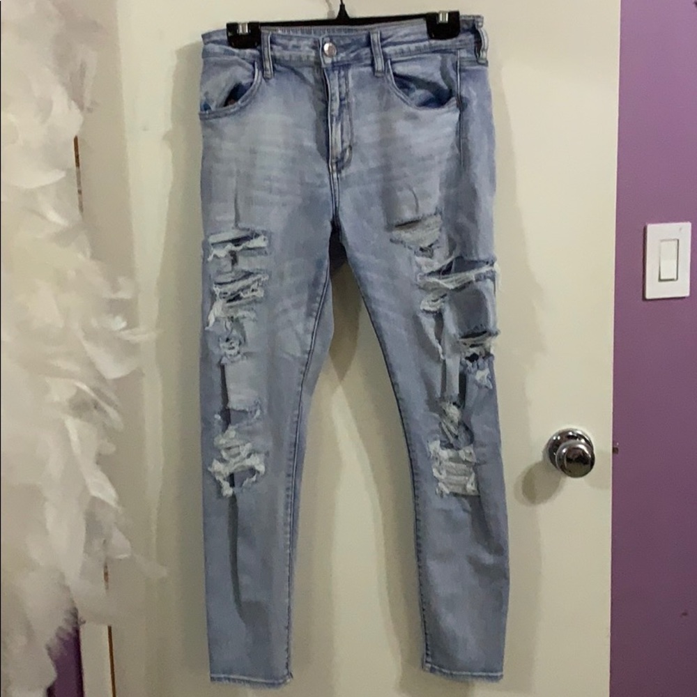 High Waisted Distressed Jeggings